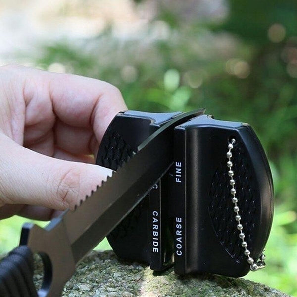 Mini Household Fast Cut Sharpener Dual Purpose Portable Outdoor Cuter Kitchen Tool Black