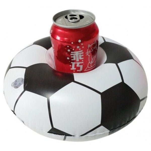 Mini Inflatable Floating Soccer Cup Holder Circle For Summer Swim Pool Black Floats & Rafts