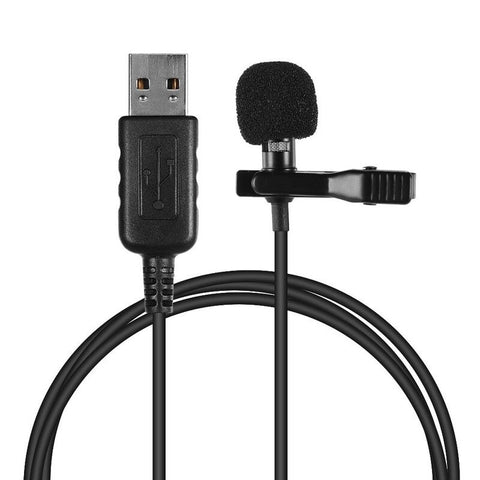 Mini Lapel Lavalier Clip On Condenser Microphone Black Usb