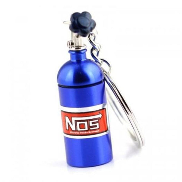 Mini Nitrous Oxide Bottle Turbo Keychain Blue Eyes Keyrings