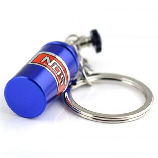 Mini Nitrous Oxide Bottle Turbo Keychain Blue Eyes Keyrings