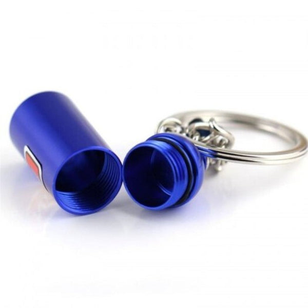 Mini Nitrous Oxide Bottle Turbo Keychain Blue Eyes Keyrings