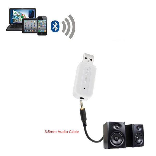 Mini Usb 3.5Mm Aux Wireless Bt Music Audio Receiver Adapter Car Home System White Adaptors