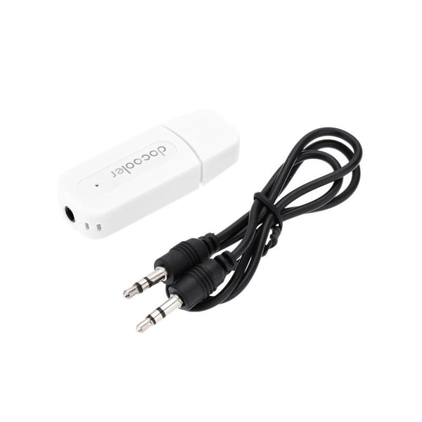 Mini Usb 3.5Mm Aux Wireless Bt Music Audio Receiver Adapter Car Home System White Adaptors