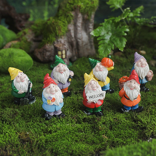 Mini Resin Dwarf Gnome Statue For Table And Garden Ornaments Miniature Gnomes