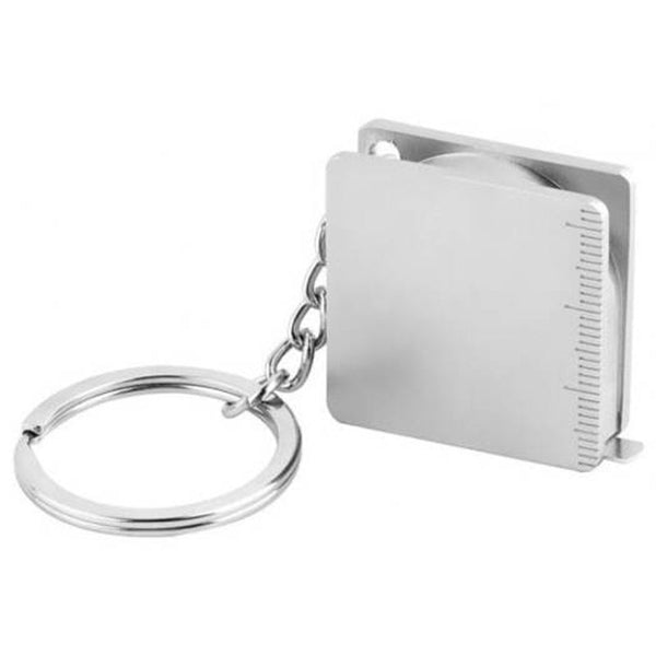 Full Metal Ruler Tape Measure Multifunctional Keychain Silver Measuring Tapes & Rulers