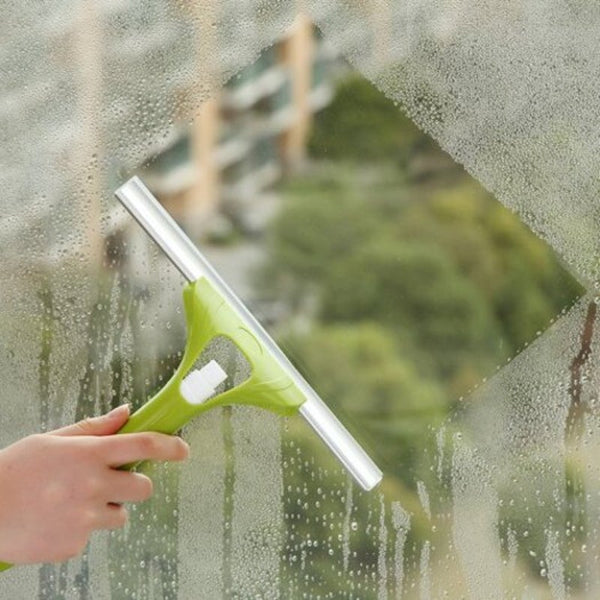 Mini Window Wiper Scraping Convenient Spray Glass Cleaner Cleaning Brush Green