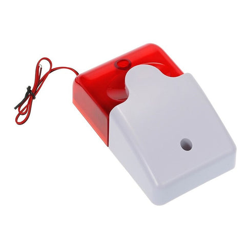 Mini Wired Strobe Siren Sound Alarm Flashing Red Light