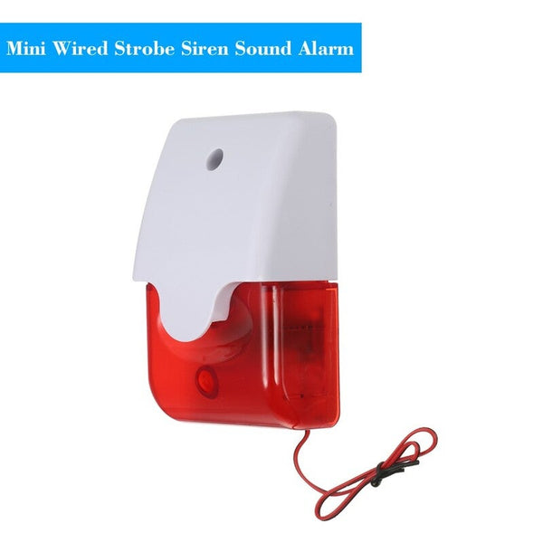 Mini Wired Strobe Siren Sound Alarm Flashing Red Light Sirens