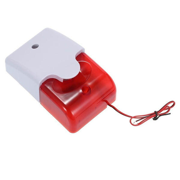 Mini Wired Strobe Siren Sound Alarm Flashing Red Light Sirens