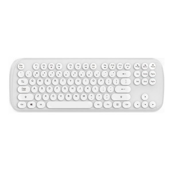 Mini Wireless Keyboard Mouse Set Round Bluetooth White Keyboard & Mouse Bundles
