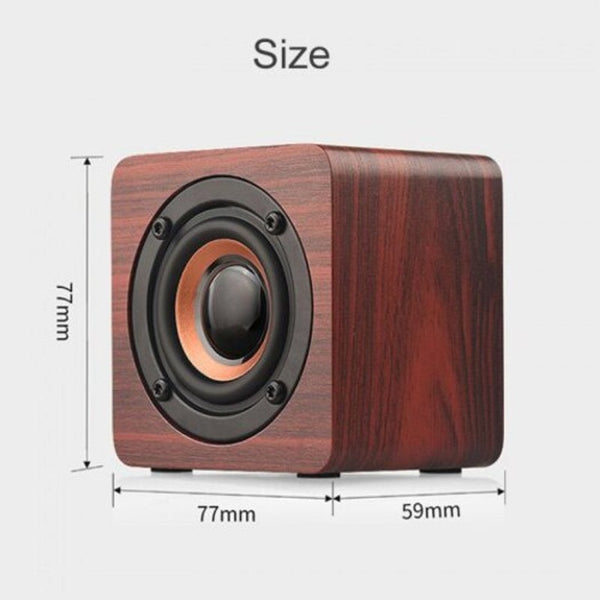 Mini Wooden Bluetooth Speaker Portable Wireless Subwoofer For Smartphone Red