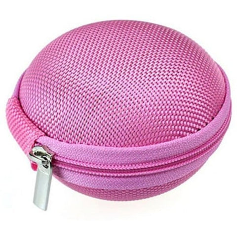 Mini Zipper Earphone Headphone Sd Card Storage Bag Box Carrying Pouch For Eva Co Pink