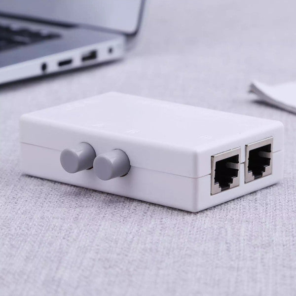 Mini 2 Port Rj45 Network Switch Ethernet Box Switcher Dual Way Manual Sharing Adapter Hub Network Switches