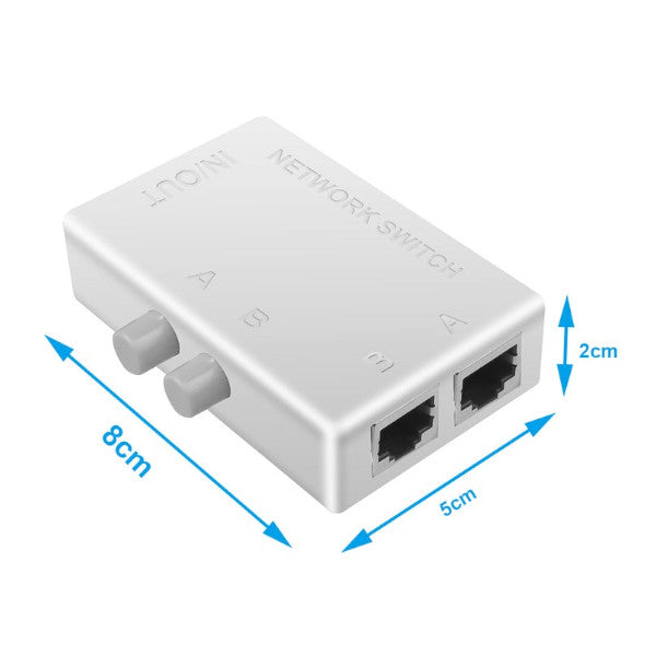 Mini 2 Port Rj45 Network Switch Ethernet Box Switcher Dual Way Manual Sharing Adapter Hub Network Switches