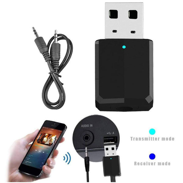 Mini 2In1 Bluetooth 5.0 Audio Receiver Transmitter Wireless Adapter 3.5Mm Aux Stereo For Tv Pc Car
