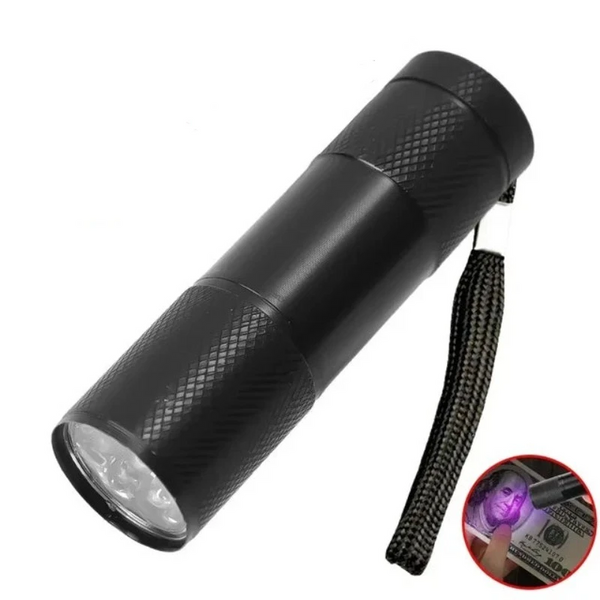 Flashlights Mini Black Light Flashlight Waterproof Ultraviolet 9 Led Detector For Pets Stains