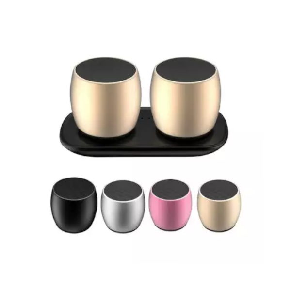 Mini Bluetooth Dual Speakers With Charging Base Audio Docks & Mini Speakers