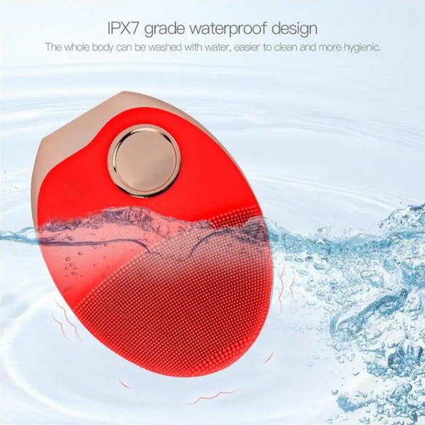Mini Electric Ultrasonic Wireless Charging Facial Cleansing Brush Silicone Rechargeable Face Waterproof Massager With Photon Facial Cleansing Devices