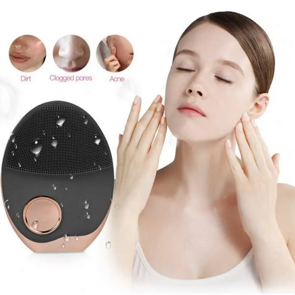 Mini Electric Ultrasonic Wireless Charging Facial Cleansing Brush Silicone Rechargeable Face Waterproof Massager With Photon Facial Cleansing Devices