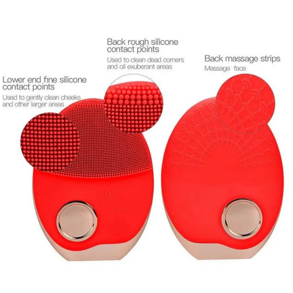 Mini Electric Ultrasonic Wireless Charging Facial Cleansing Brush Silicone Rechargeable Face Waterproof Massager With Photon Facial Cleansing Devices