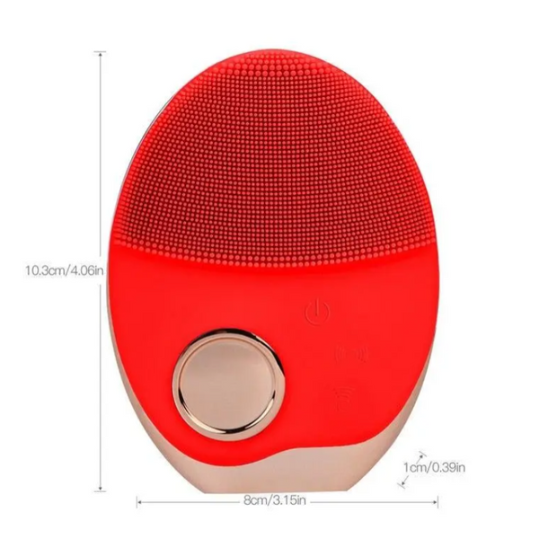 Mini Electric Ultrasonic Wireless Charging Facial Cleansing Brush Silicone Rechargeable Face Waterproof Massager With Photon