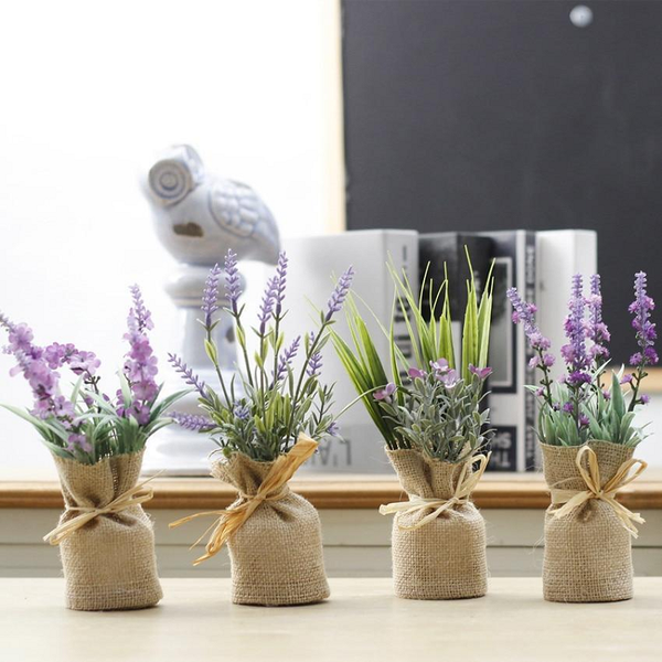 Mini Faux Lavender Plant Magnets Floral Décor