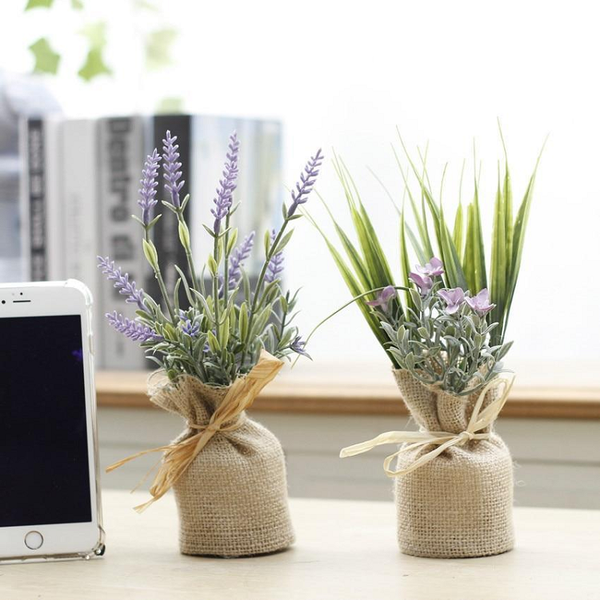 Mini Faux Lavender Plant Magnets Floral Décor