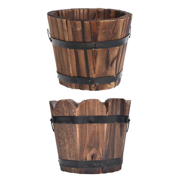 Baskets Pots Window Boxes Mini Flower Pot Vintage Whiskey Barrel Planter Desktop Garden Home Decor