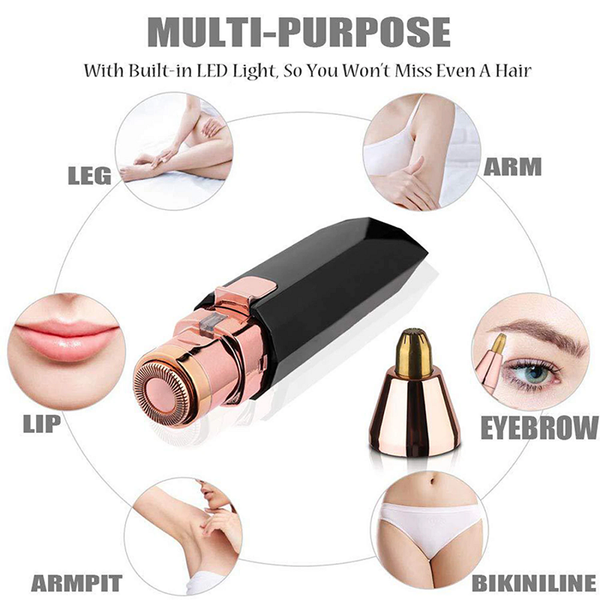 Mini Hair Removal Eyebrow Trimmer 2 In 1 Electric Epilator Face
