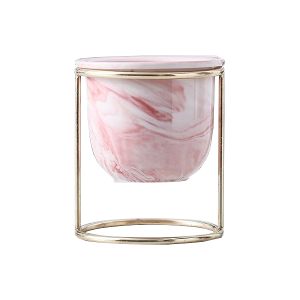 Mini Marble Pot In Metal Stand Nordic Decor Vases