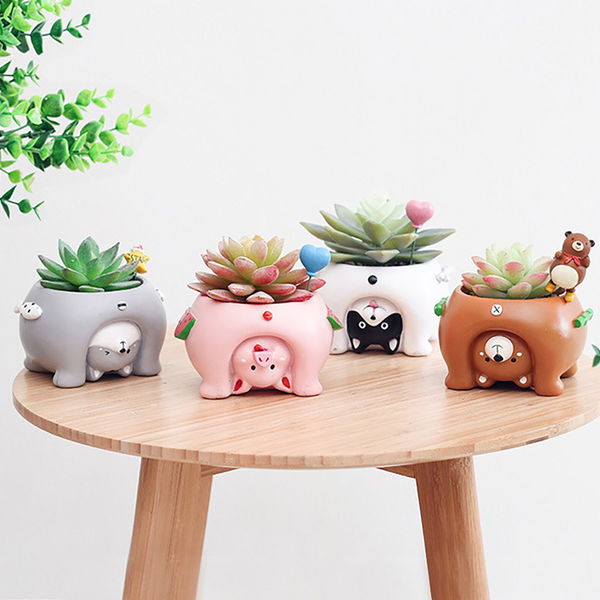 Mini Novelty Animal Succulent Plant Pots Baskets Pots Window Boxes