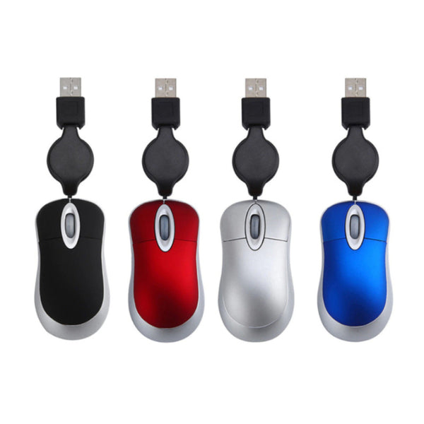 Mini Optical Wired Mouse Professional Usb Retractable Cable Computer Gaming Ergonomic Mice For Pc Laptop Mice Trackballs & Touchpads