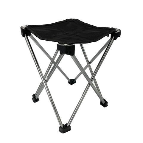 Mini Portable Outdoor Folding Stool Camping Fishing Picnic Chair Seat 80Kg Black
