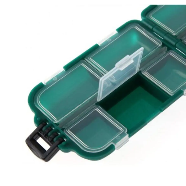 Fishing Lure Storage Box Tackle Mini Portable Waterproof 10 Compartments Tool Medium Sea Green Tackle Boxes & Bags