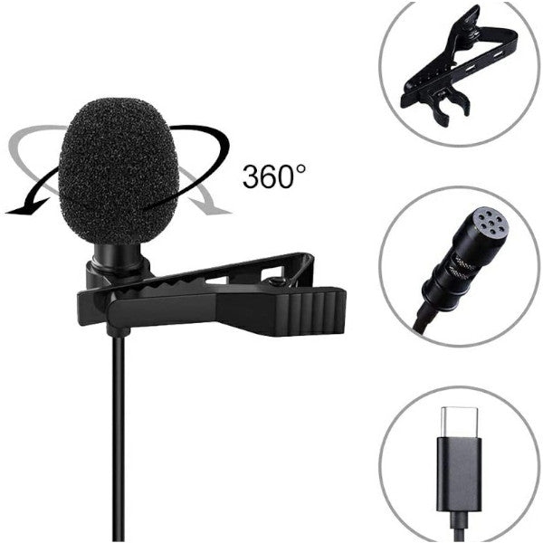 Mini Type C Mobile Phone Interview Microphone Live Recording Lavalier
