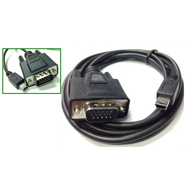 Mini Usb Male 5 Pin To Vga D Sub 15 Pins Adapter Cable For Mobile Dvd Evd 1.5M
