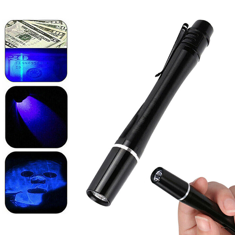 Mini Uv 395Nm Inspection Pen Torch Ultra Violet Flashlight Pocket Lamp Fluoresce
