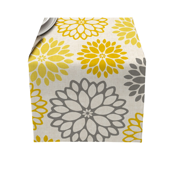 Minimalist Flower Print Table Runner Simple Home Party Dining Decor Tablecloth Table Runners