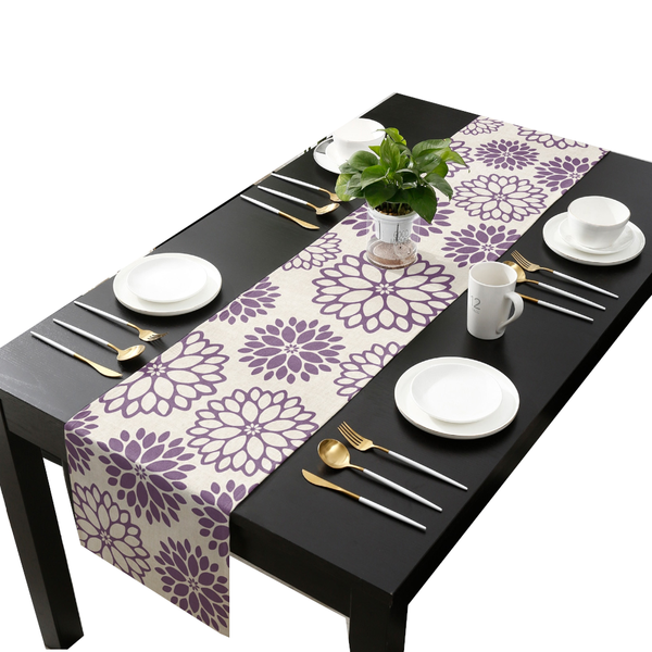 Minimalist Flower Print Table Runner Simple Home Party Dining Decor Tablecloth Table Runners