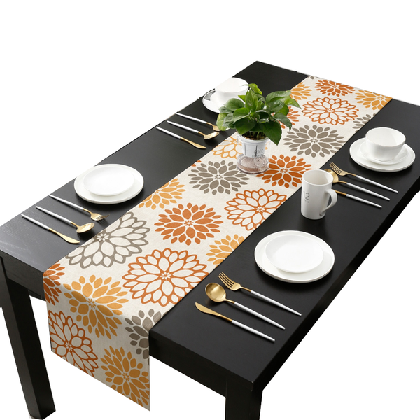 Minimalist Flower Print Table Runner Simple Home Party Dining Decor Tablecloth Table Runners