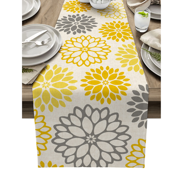 Minimalist Flower Print Table Runner Simple Home Party Dining Decor Tablecloth Table Runners