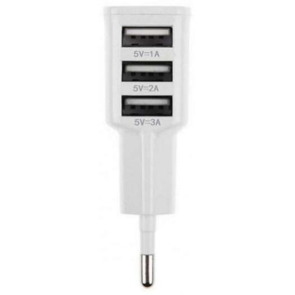 15W 3 Usb Ports Power Travel Wall Charger Adapter White