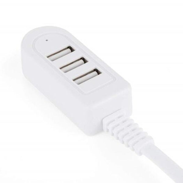 2.4A 3 Port Usb Hub Extension Charging Cable With Data Adapter White 120Cm Usb Cables Hubs & Adapters