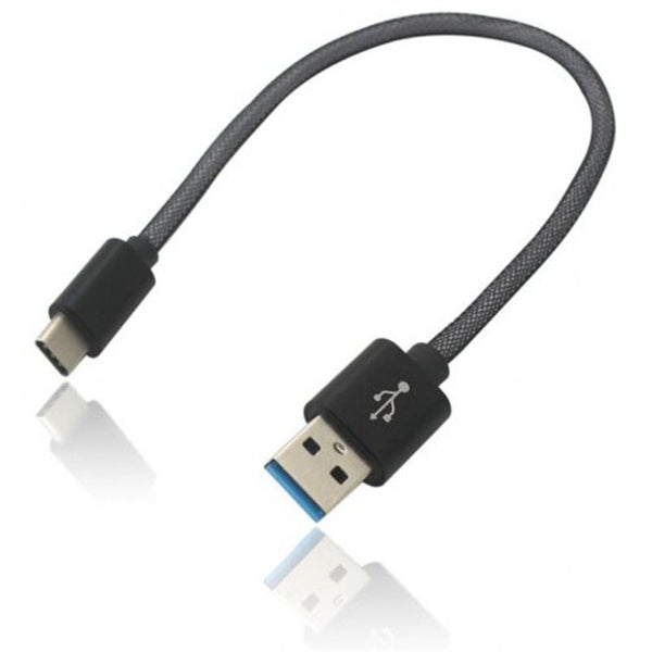2Pcs 3.4A Quick Charge Usb 3.1 Type Male To 3.0 Female Charging / Data Transfer Cable Kit 25Cm Black