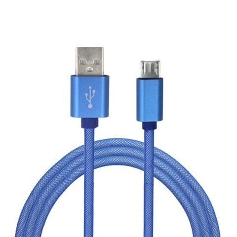 3.4A Quick Charge Micro Usb To Charging Data Transfer Cable 100Cm Blue