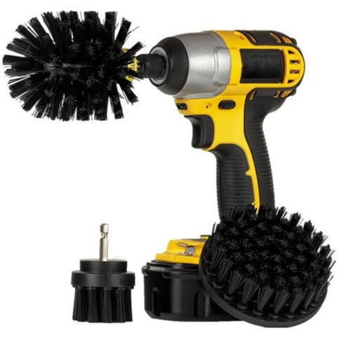 3 In 1 Electric Drill Brush Head All Purpose Cleaning Kit 3Pcs Black Pack Of