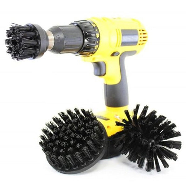 3 In 1 Electric Drill Brush Head All Purpose Cleaning Kit 3Pcs Black Pack Of