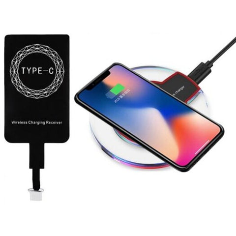 K9 Crystal Style Ultra Thin Qi Standard Wireless Charger Pad Adapter With Type Receiver Kit For Moblie Phone Black