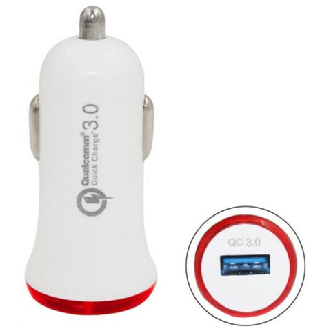 Original Universal 18W Qc3.0 Quick Charge Car Charger Adapter With Led Indicator Light White And Red